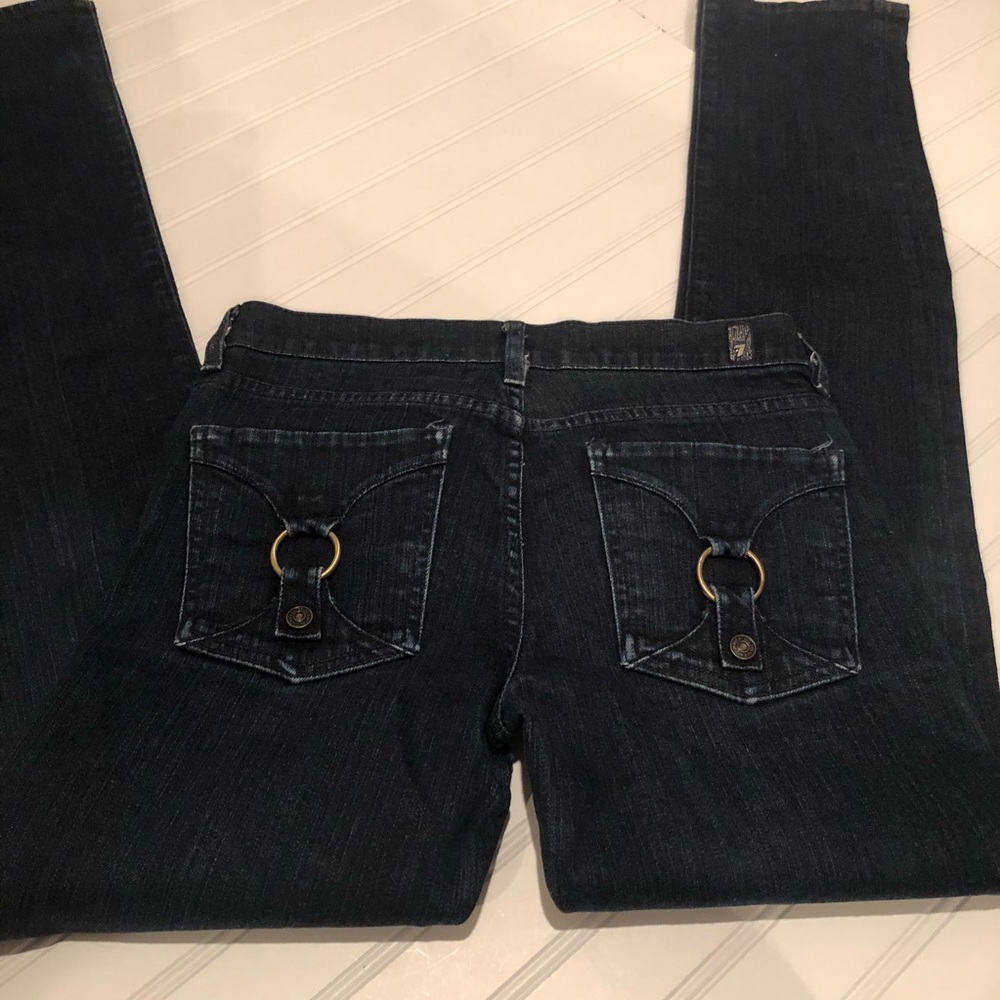 7 FAM Dark Straight Leg Jeans - Picture 6 of 10